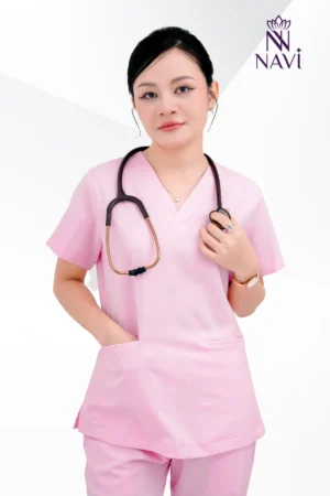 Bộ Scubs nữ chuyên nghiệp màu hồng chuẩn y tế