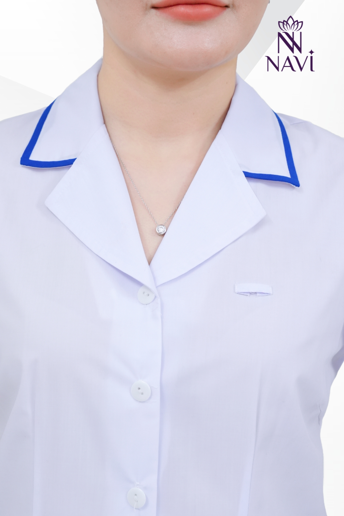 ao-quan-dong-phuc-nu-navi-mau-trang Bộ đồng phục nữ Navi nhẹ, thoáng, thoải mái khi vận động