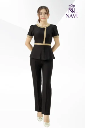 Bộ đồng phục kỹ thuật viên quần dài áo peplum đẹp NAVI