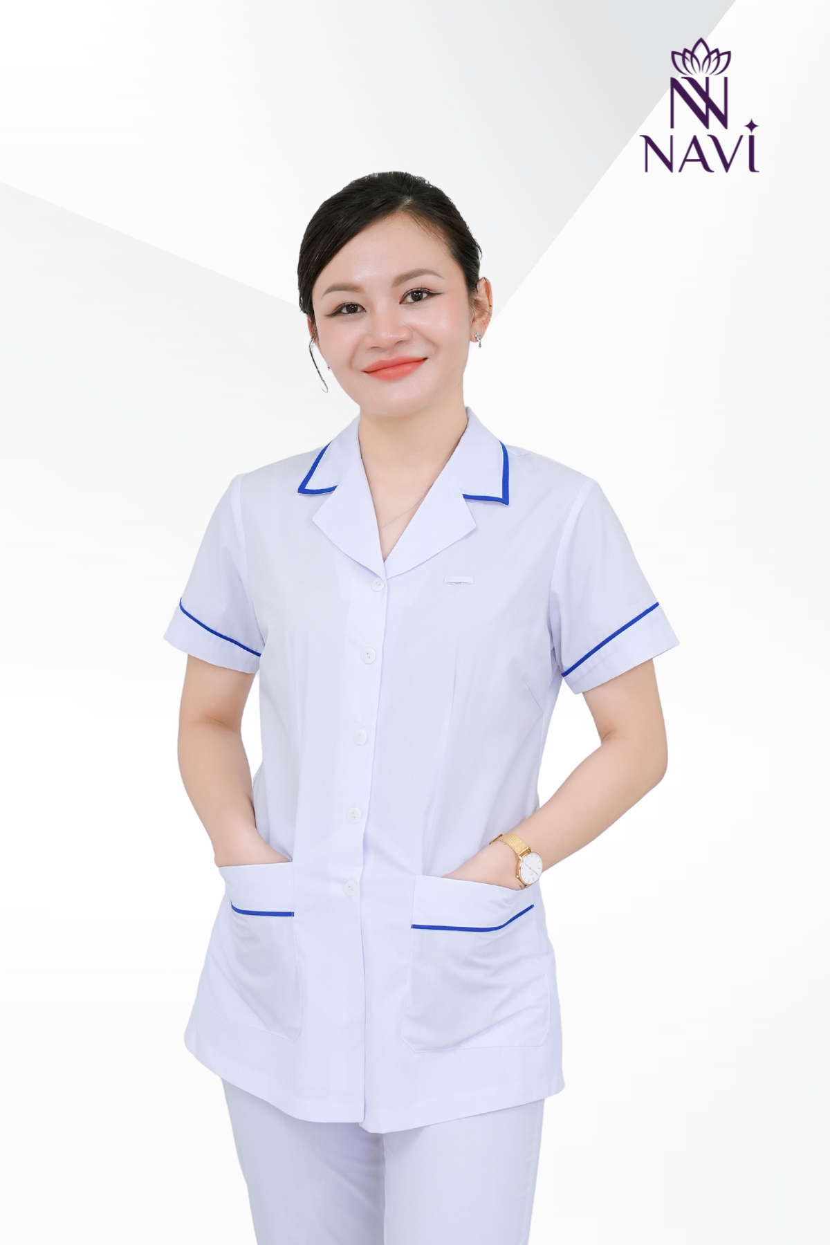 dong-phuc-nu-navi-co-be-tay-ngan Bộ đồng phục nữ Navi có túi tiện dụng