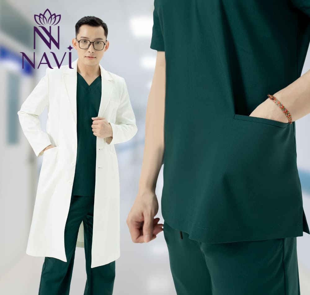 Bộ scrubs nam đơn giản nhưng vẫn giữ được sự chuyên nghiệp, chỉn chu, nam tính
