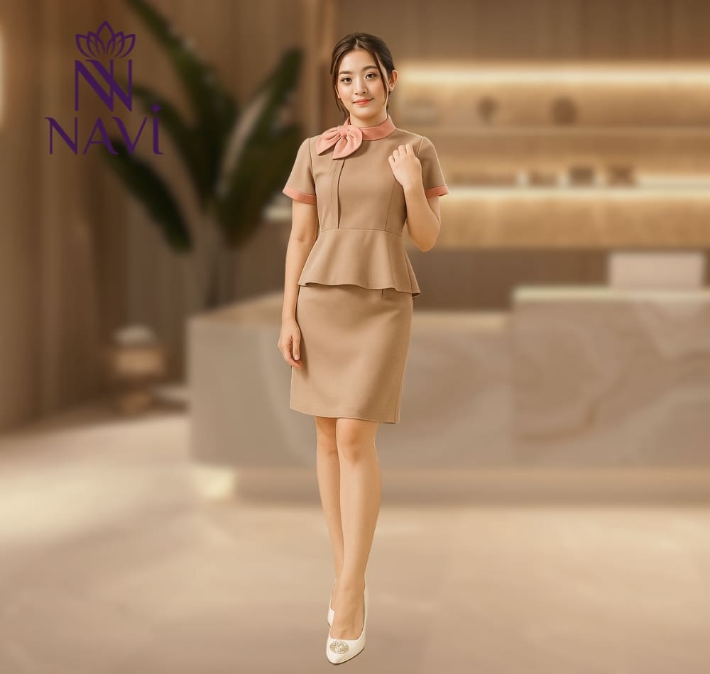 Các kiểu phối màu giúp mẫu đồng phục spa trông bắt mắt và độc đáo hơn