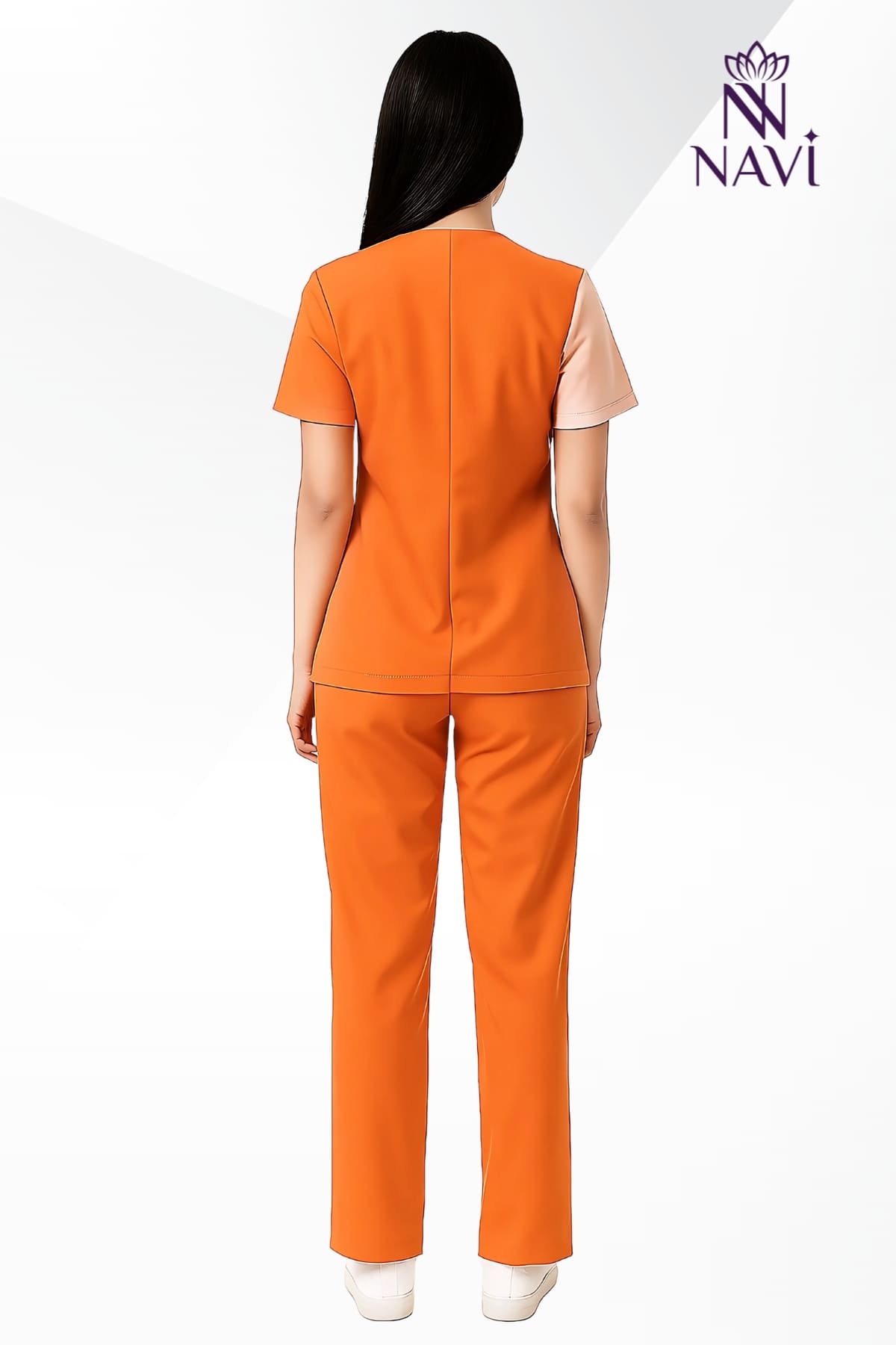 bo-scrubs-nu-orange-phoi-vien-dong-phuc-navi Bộ scrubs nữ orange phối viền NAVI làm nổi bật sự cá tính, tươi mới