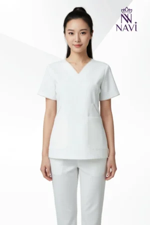 Bộ scrubs nữ cổ tim phối viền dễ thương NAVI
