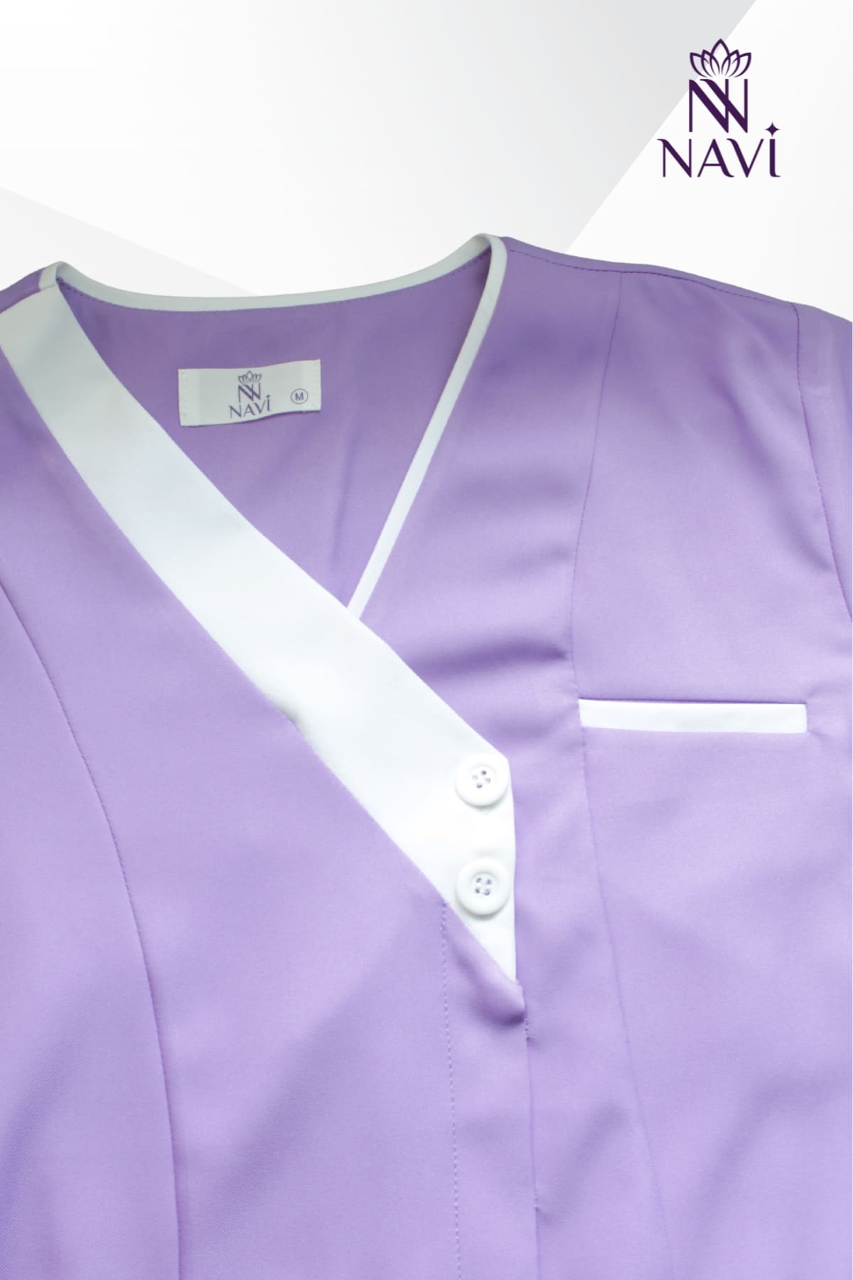 bo-scrubs-tim-phoi-vien-trang-navi Bộ scrubs tím phối viền cổ tim dành cho y tá, bác sĩ, kỹ thuật viên