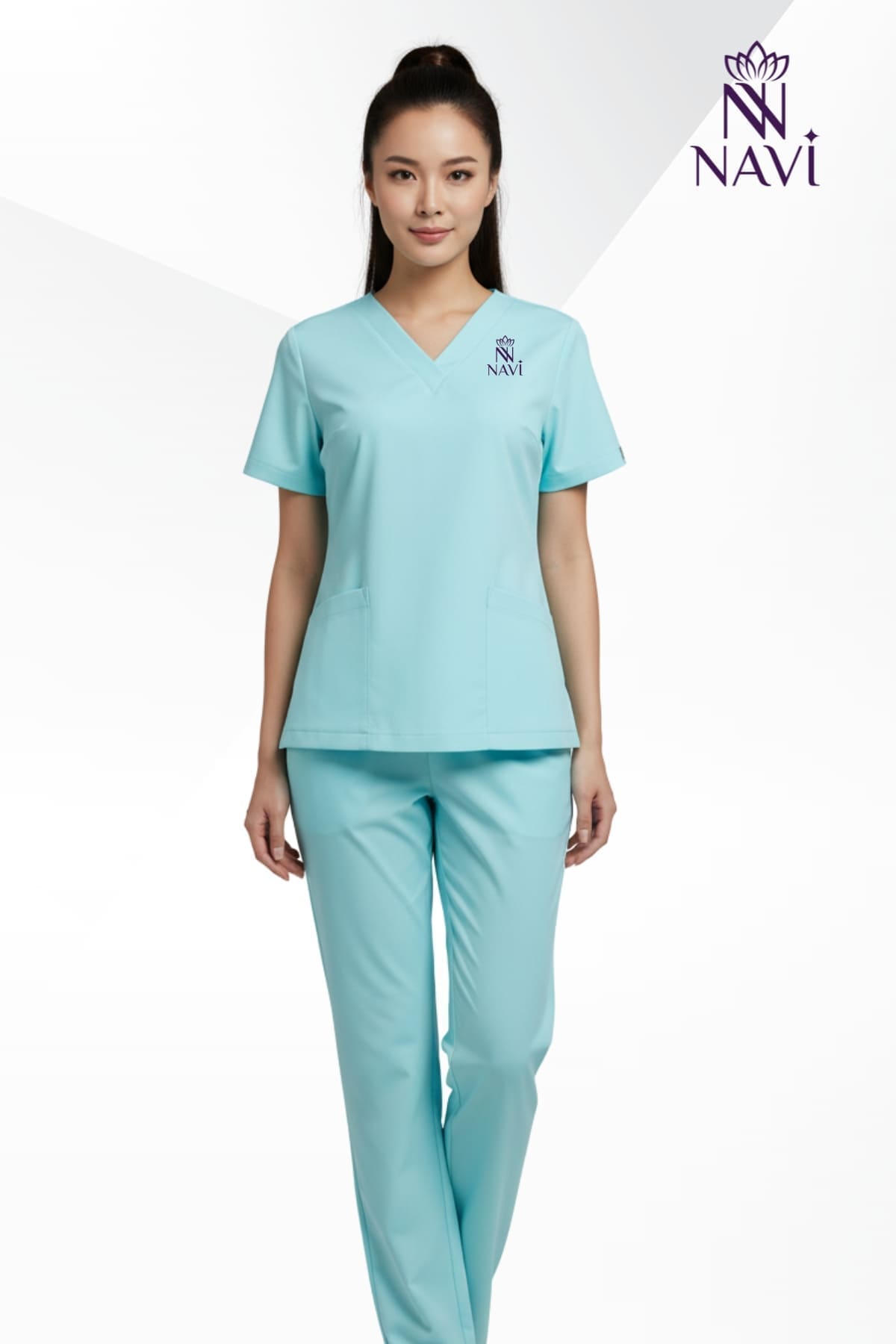 bo-scrubs-xanh-mint-co-tim-navi Bộ scrubs xanh mint cổ tim NAVI