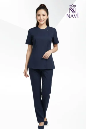 Đồ scrubs cổ tròn màu xanh navy đẹp
