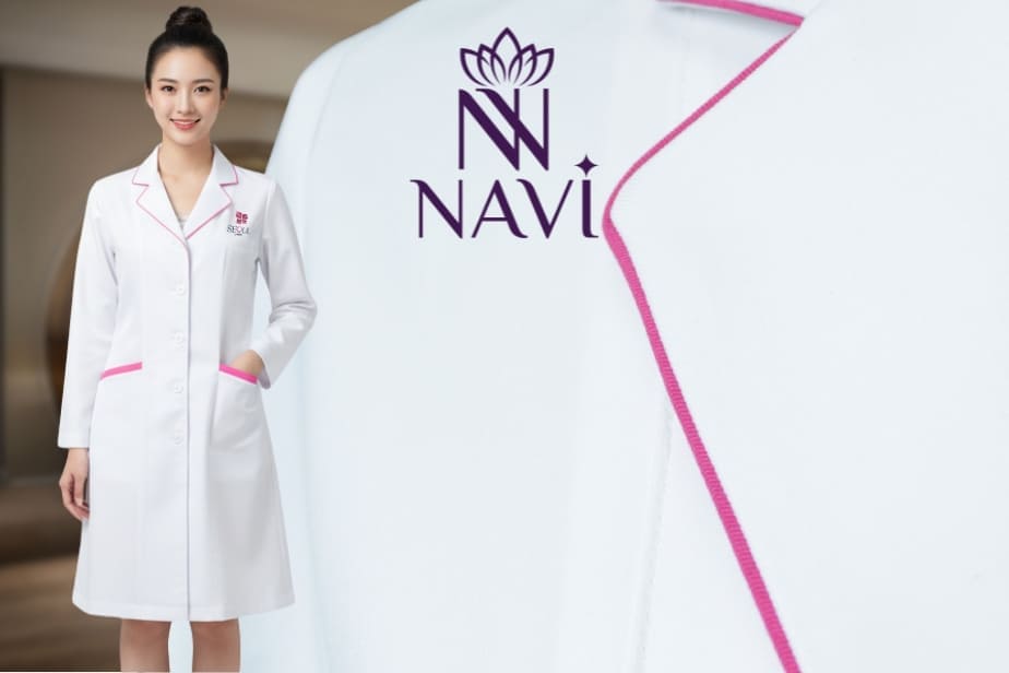 Dự án áo blouse thẩm mỹ phối viền đẹp NAVI