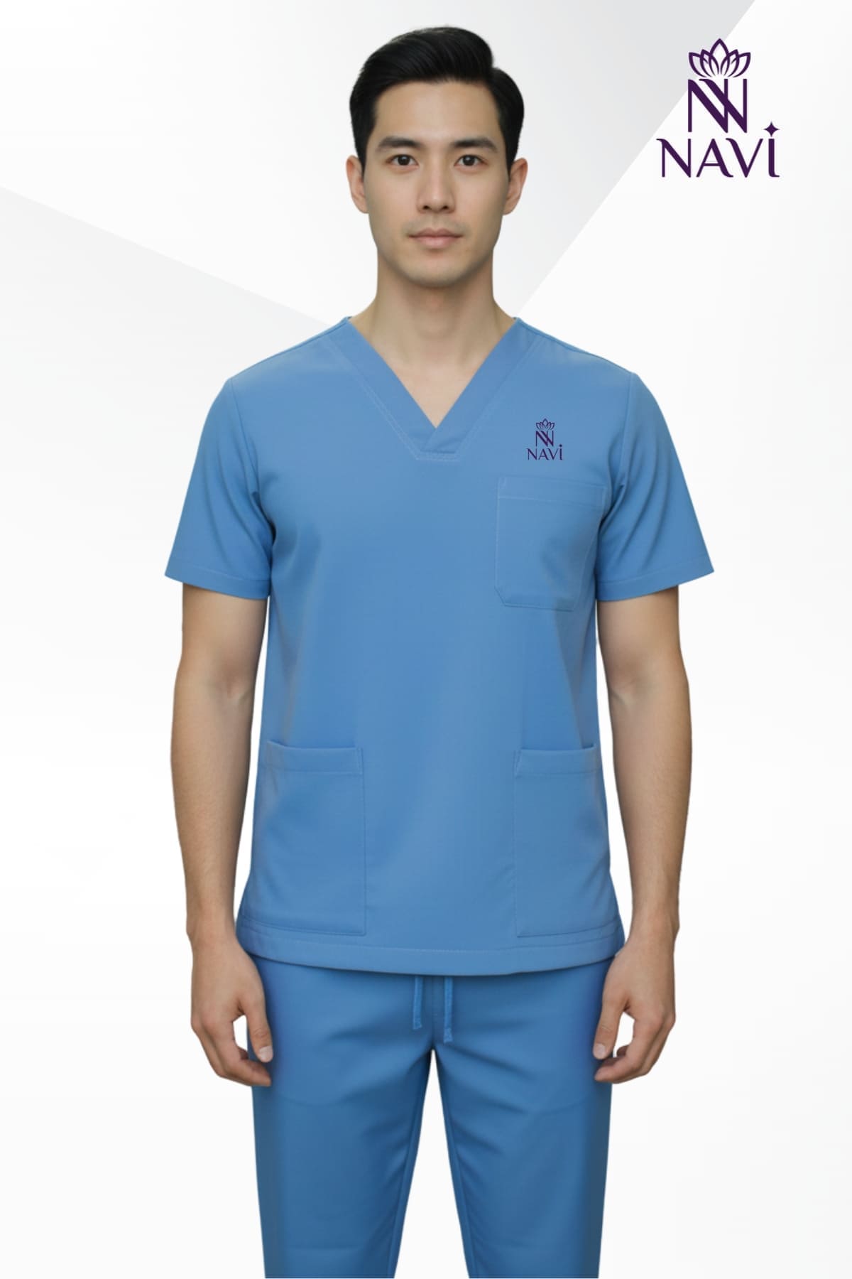 bo-scrubs-nam-xanh-duong-co-tim-navi Bộ scrubs nam xanh dương thiết kế tối giản, hỗ trợ tối đa quá trình làm việc