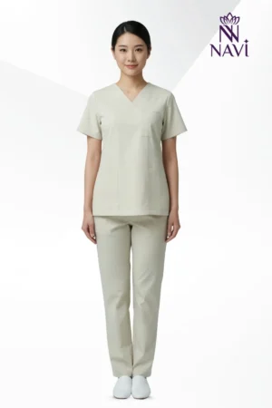 Bộ scrubs nữ màu kem đẹp NAVI