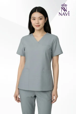 Bộ scrubs nữ xám tiêu đẹp, giá tốt