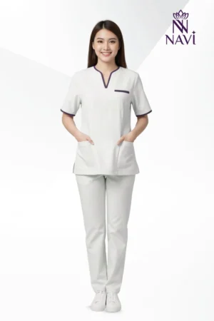 Bộ scrubs nữ phối viền theo nhận diện thương hiệu NAVI