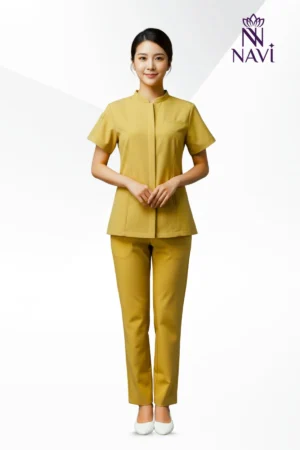 Bộ scrubs nữ spa khoá kéo đẹp NAVI