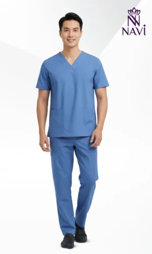 Bộ scrubs màu xanh cổ tim chuẩn quy định y tế NAVI