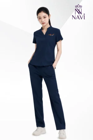 Bộ scrubs nữ cổ v đắp chéo chuẩn đẹp